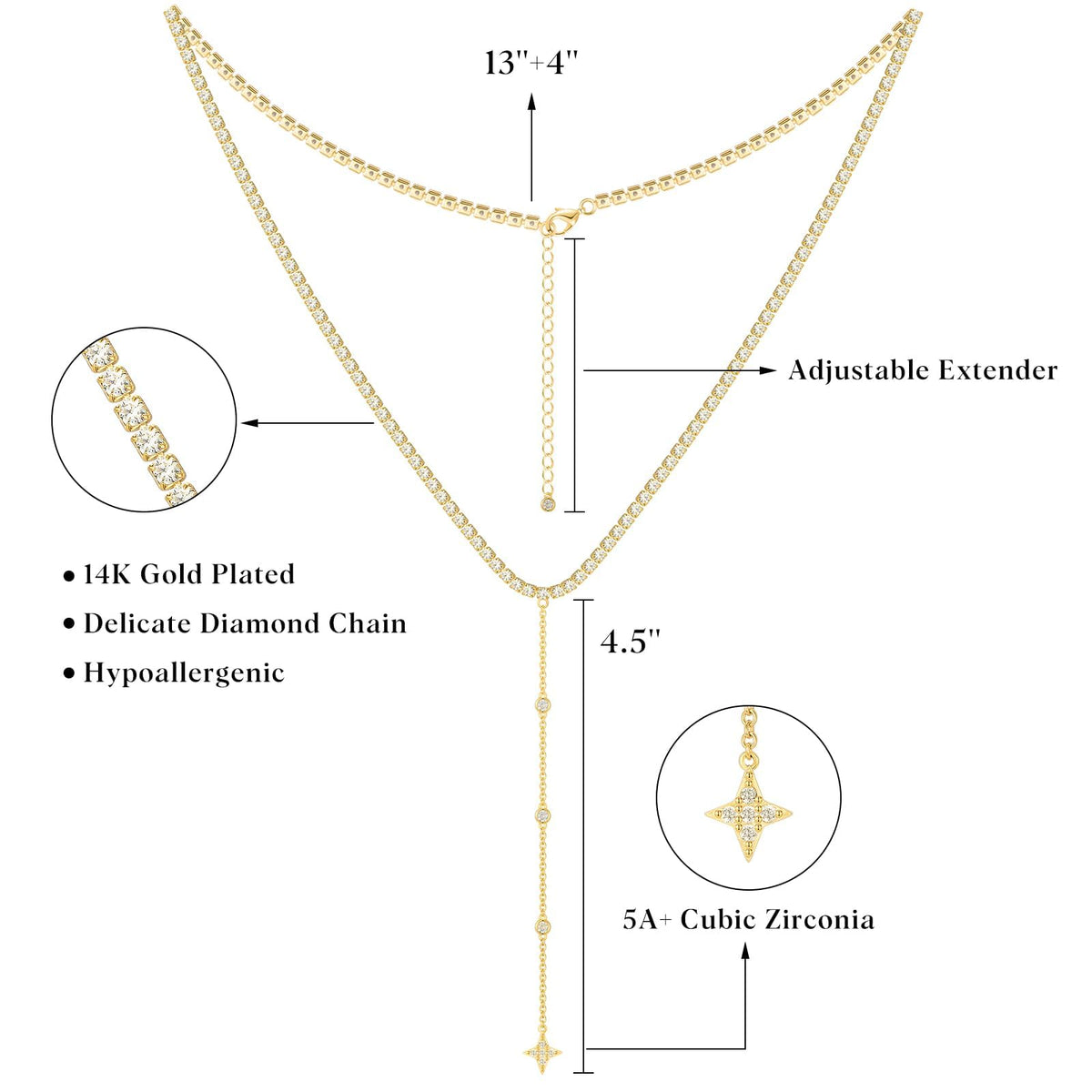 Gold Lariat Necklace