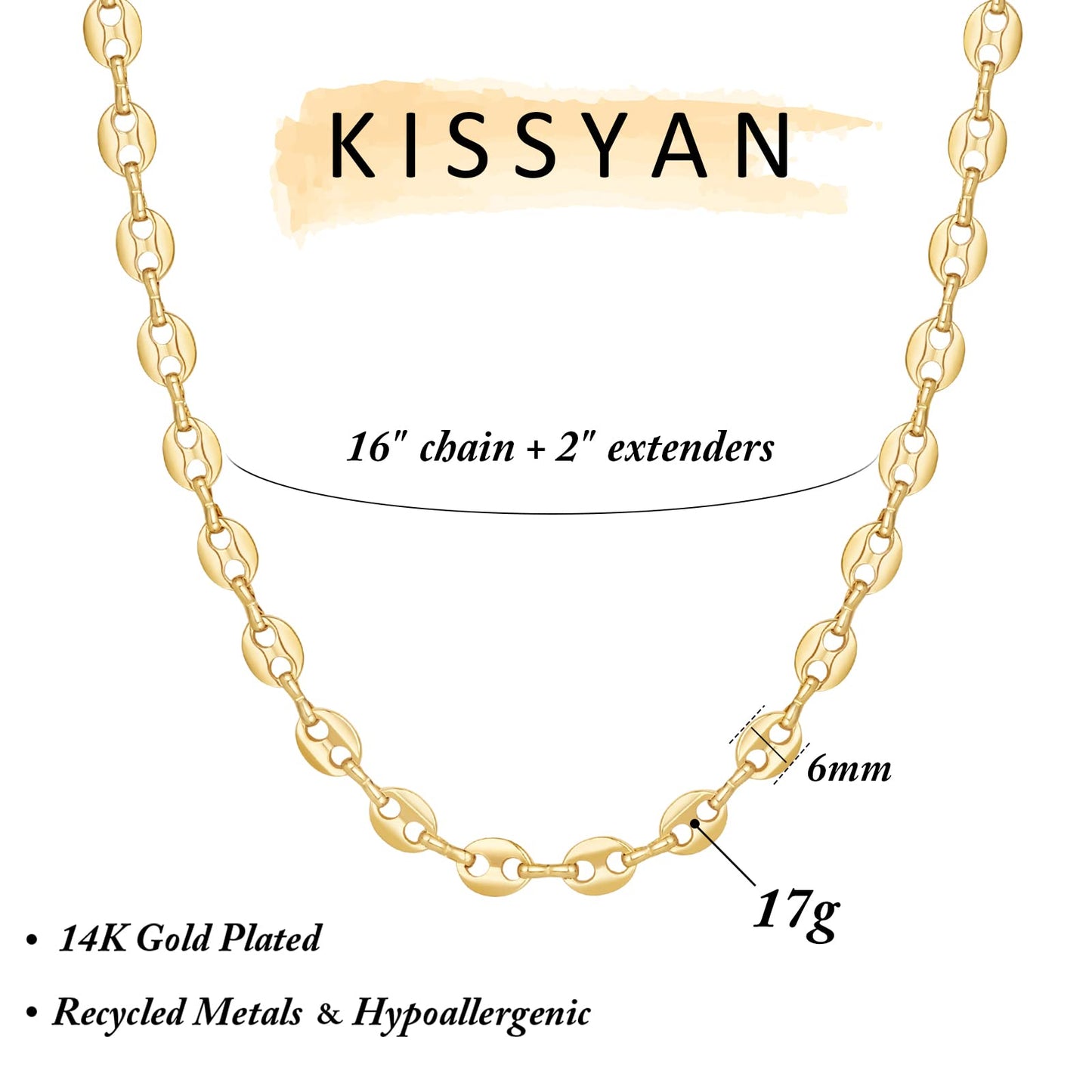 Gold Necklace for Women, Chunky Chain Choker