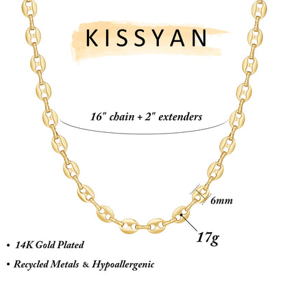 Gold Necklace for Women, Chunky Chain Choker
