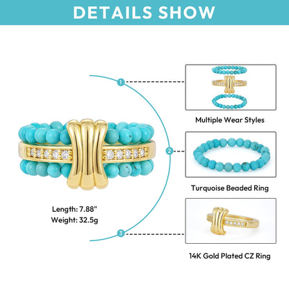 Stackable Beaded Band Rings