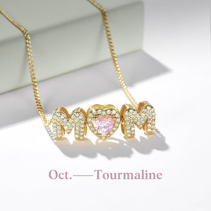 Mom Necklace with Birthstone