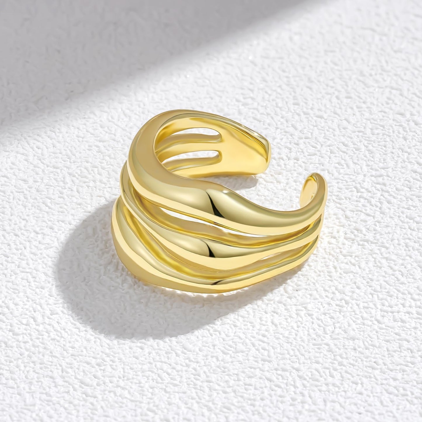 Gold Plated Stackable Open Band Ring