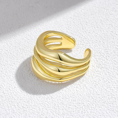 Gold Plated Stackable Open Band Ring
