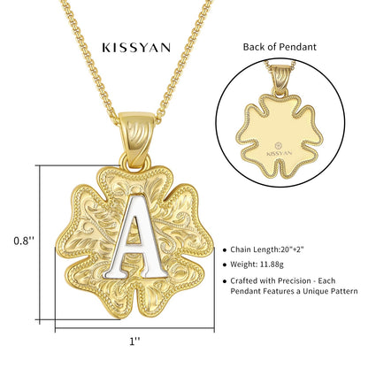 Flower Pendant Initial Necklace