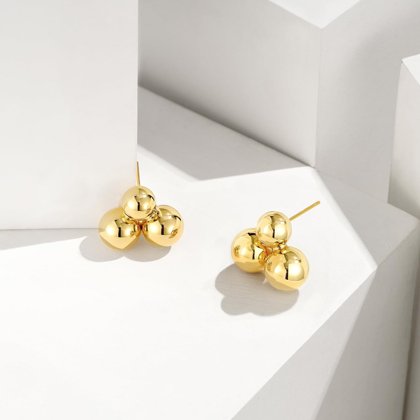 Gold Beaded Hoop Earrings