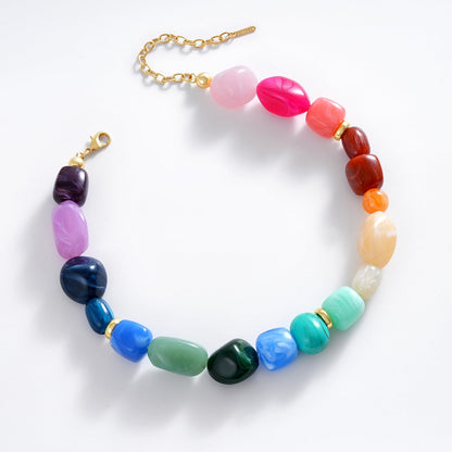 Chunky Resin Irregular Beaded Necklaces
