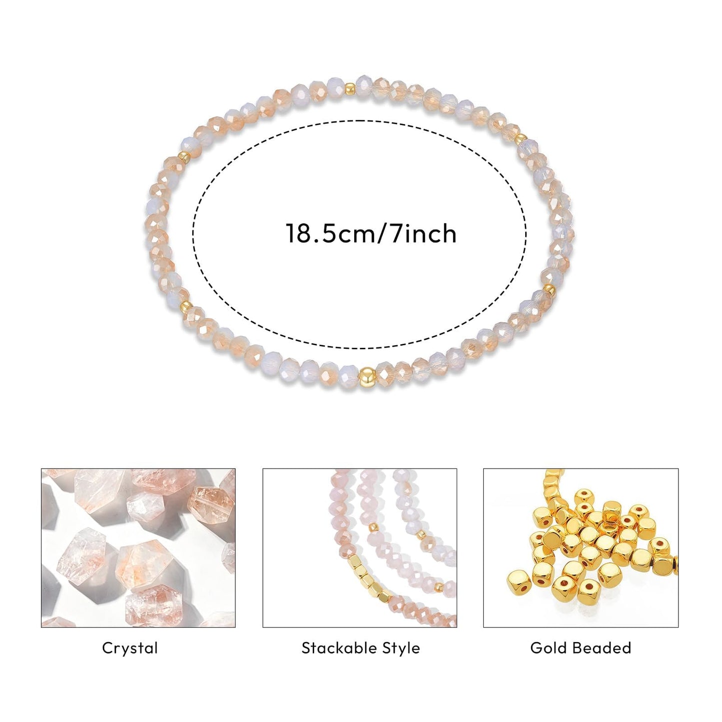 Stackable Crystal Beaded Bracelets