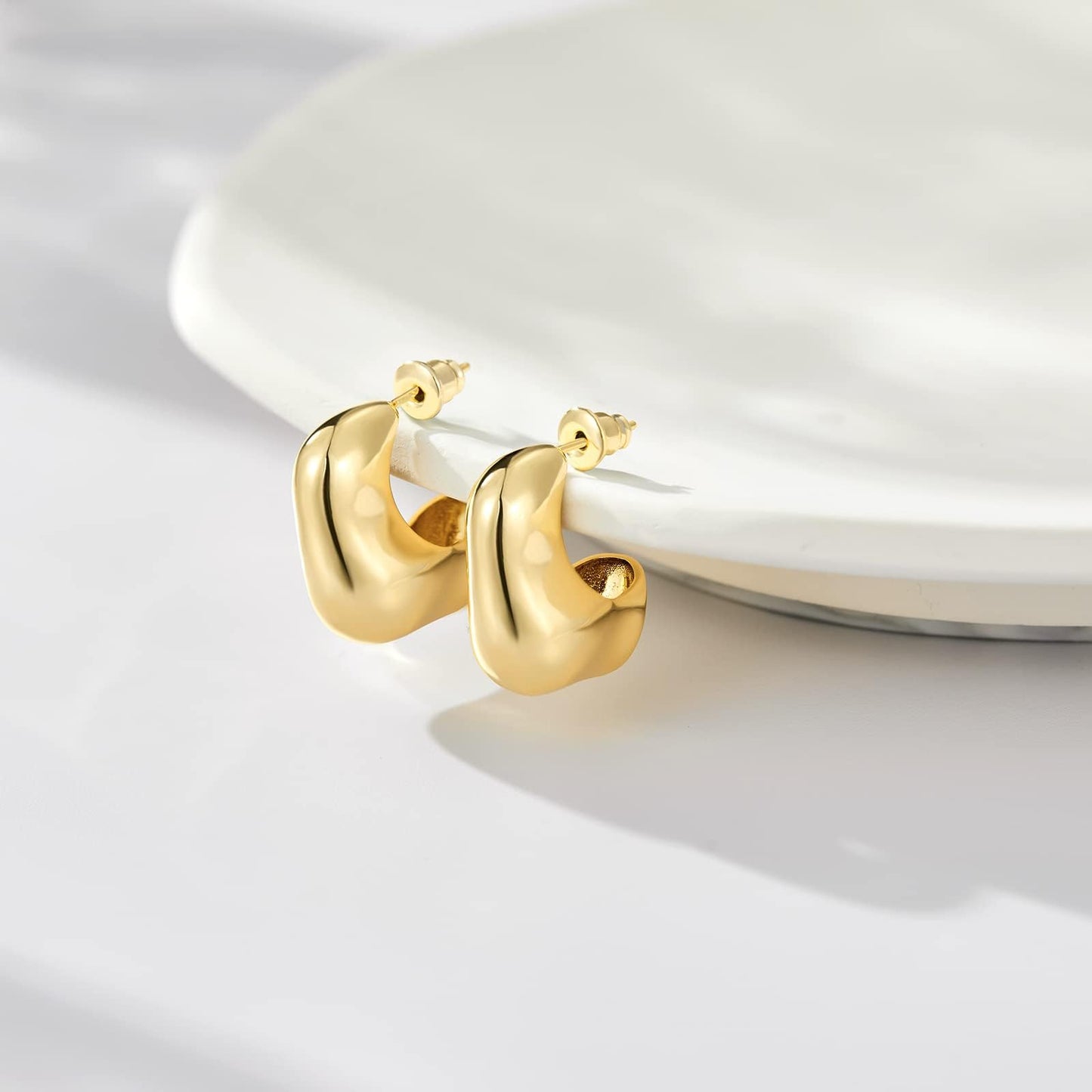 Chunky Gold Hoop Earrings