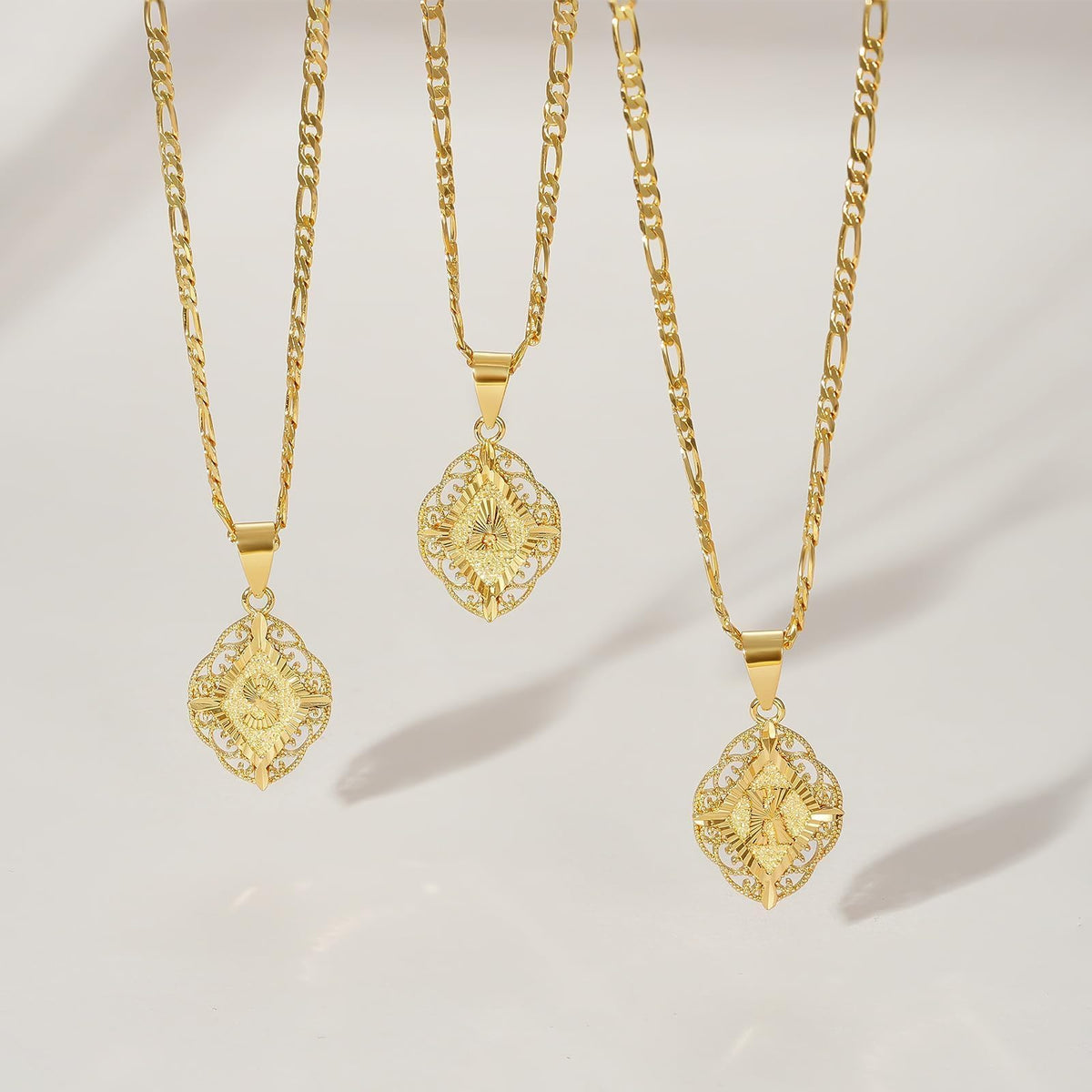 Diamond-Shaped Letter Initial Necklaces