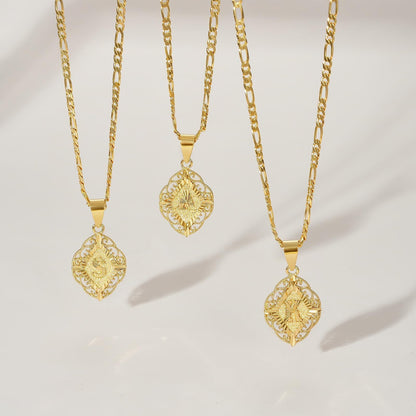 Diamond-Shaped Letter Initial Necklaces