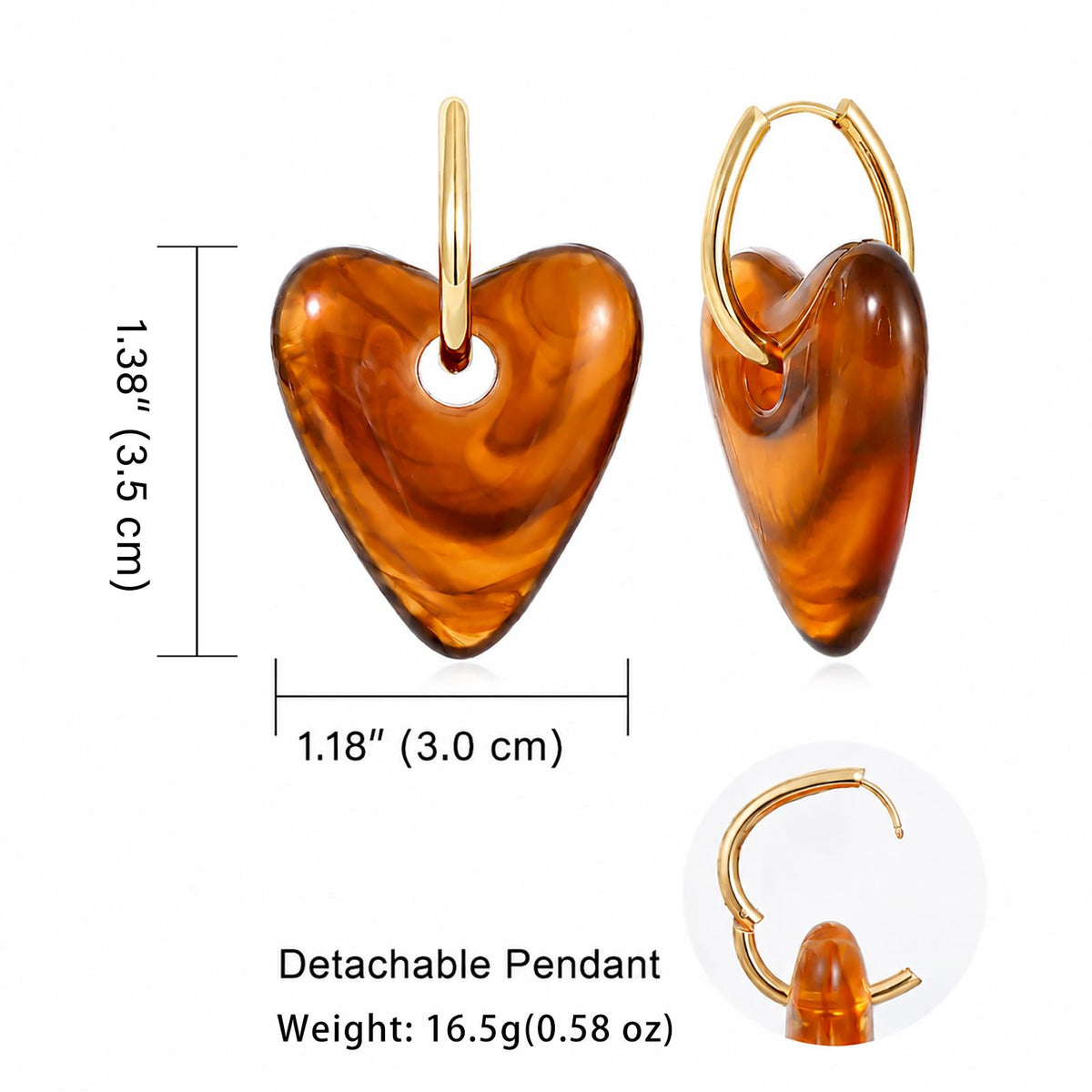 Resin Heart Earrings
