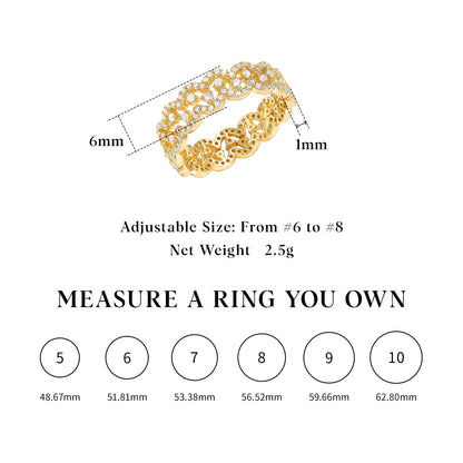 Gold Plated Pave CZ Crown Ring