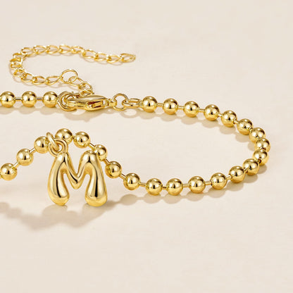 Gold Plated Beaded Initial Bracelets
