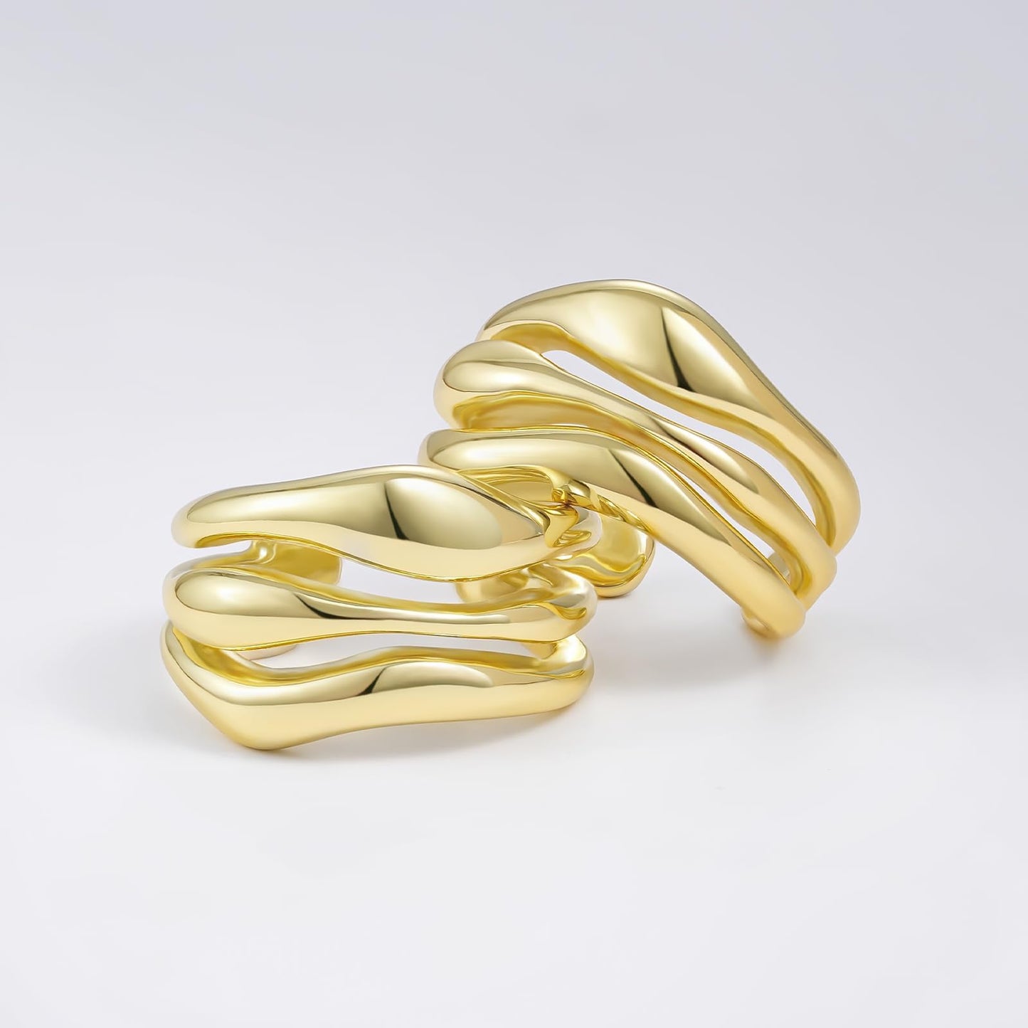 Gold Plated Stackable Open Band Ring