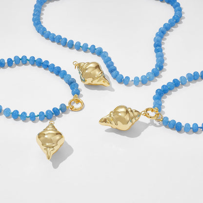 Beaded Conch Charm Necklace