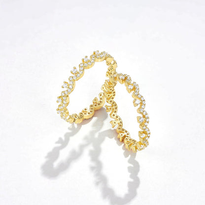 Gold Plated Pave CZ Crown Ring