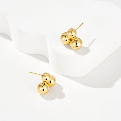 Gold Beaded Hoop Earrings