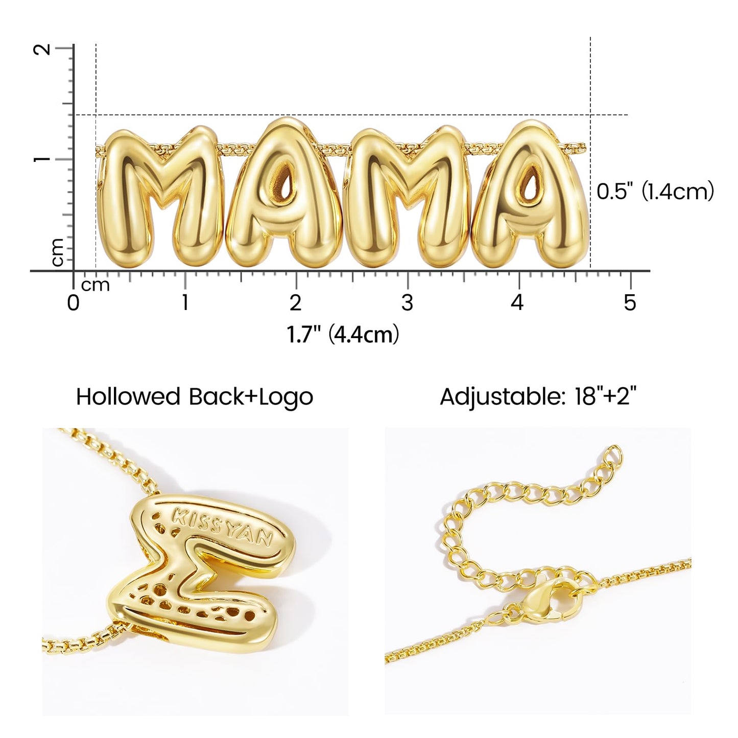 Bubble Charm Letter Mama Necklaces