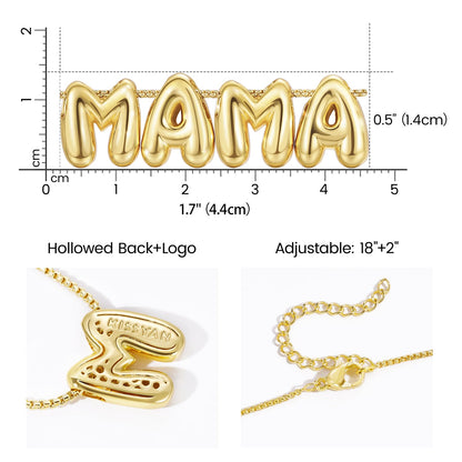 Bubble Charm Letter Mama Necklaces