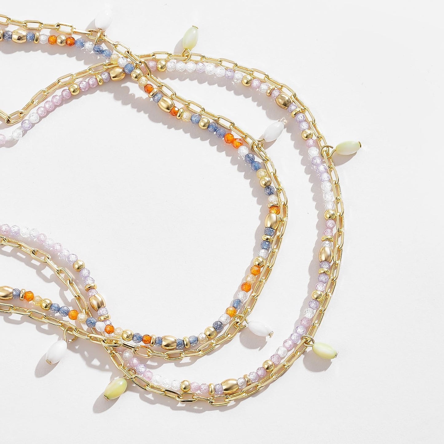 Layered Beaded Ankle Bracelets