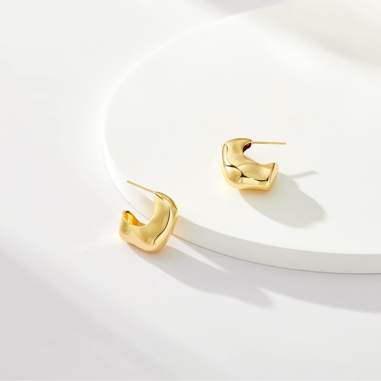 Chunky Gold Hoop Earrings
