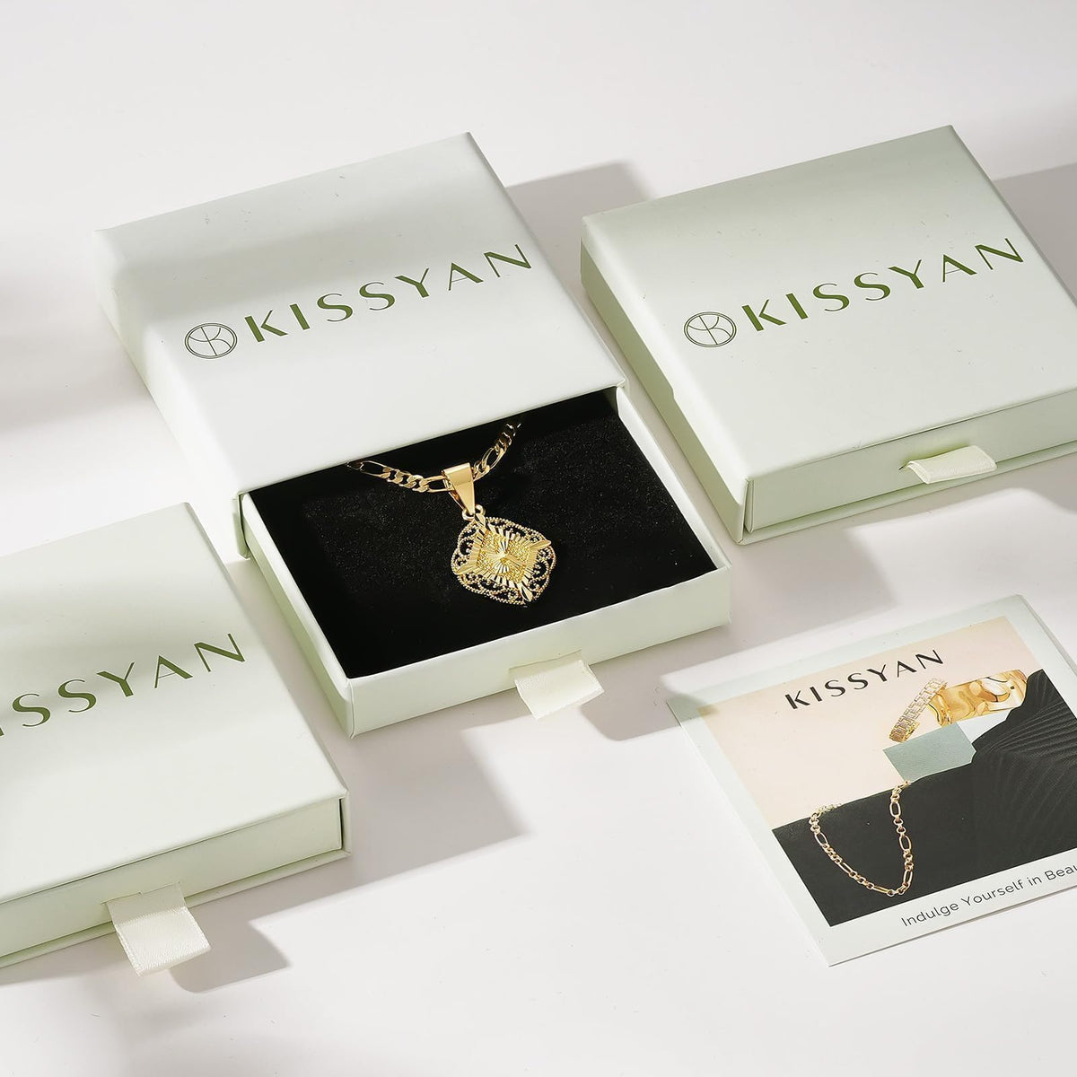 Diamond-Shaped Letter Initial Necklaces