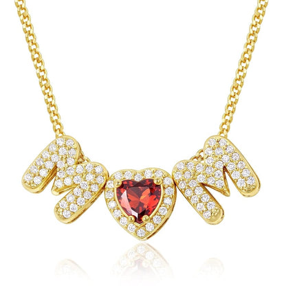 Mom Necklace with Birthstone