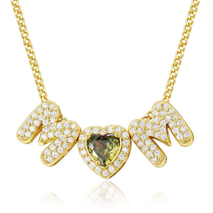 Mom Necklace with Birthstone
