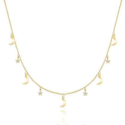 Elegant Star Moon Choker on a white background